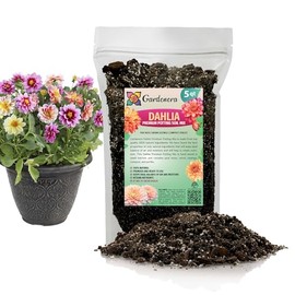 Expert Dahlia Potting Soil Mix by Gardenera - Enhance Growth and Color - Perfect Balance of Nutrients and Drainage - 5 Quart