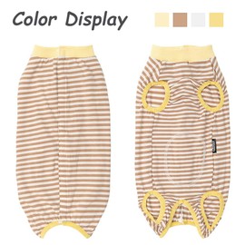 Paipeper Dog Recovery Suit After Surgery,Spay Neuter Clothes for Female Dogs,Small Medium Dog Shirt,E-Collar Cone Alternative,Prevent Licking Wound Dog Onesie,Pet Surgical Suit(Brown White Stripe-m)