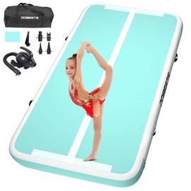 DOBESTS Air Mat Tumble Track Gymnatsics Mat Inflatable Tumbling for Training Yoga Home with Pump green white 6.6ft