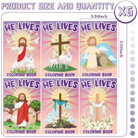 Jetec Jetec 36 Pcs Religious Easter Mini Coloring Books for Kids Bulk Christian Mini Coloring Books Bible Verse Easter Gifts for Kid Christian Party Favor Sunday School Supplies Classroom Gift(Vivid Style)