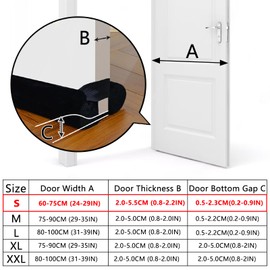 BKSAI Door Draft Stopper for Doors No Adhesive Draught Excluder Under Door Wind Blocker for Bottom of Door,Reduce Noise Draught Excluder Sweep Sound Proof (Beige 24-29IN / Distance Under The Door 1IN)