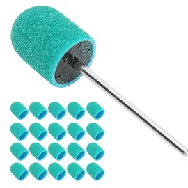 Nail Drill Bit Set Block Grinding Cap Nail Sanding Belt Drill Bit Nail Art Polishing Grinding Cap Set (10x15mm)(Green)