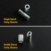Mingzhe 200pcs Aluminum Crimp Sleeves Connector Kit 5 Sizes Double