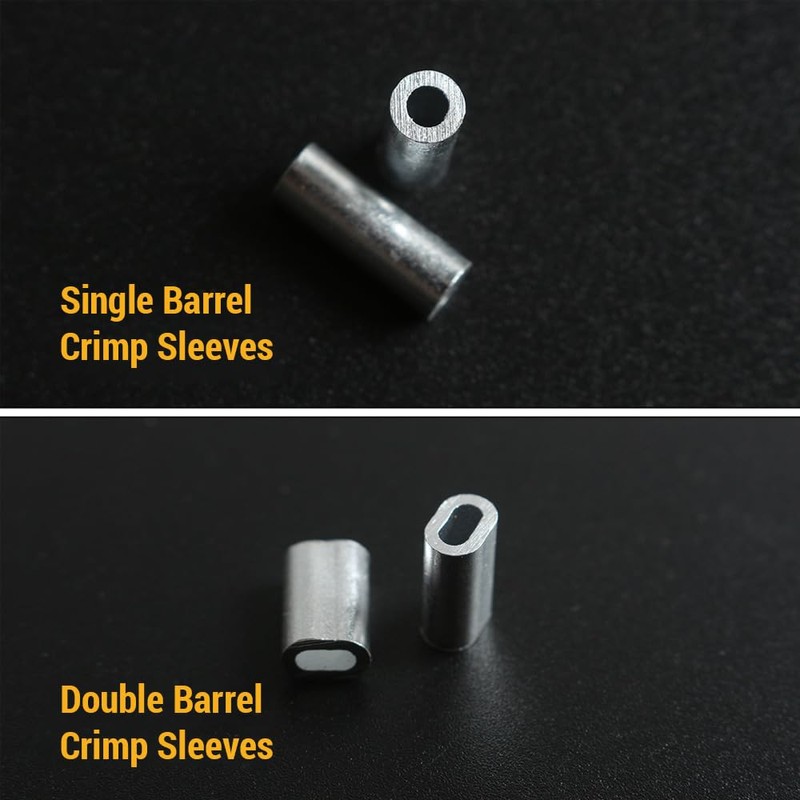 Mingzhe 200pcs Aluminum Crimp Sleeves Connector Kit 5 Sizes Double