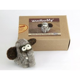 Woolbuddy Needle Felting Kit, Felt Animal Kit, Handmade, Felting Wool with 2 Felting Needles and Instruction (Elephant)