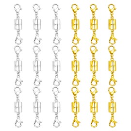 Qulltk Double Magnetic Necklace Clasps and Closures 18K Gold and Silver Bracelet Extender Jewelry Clasps Converters