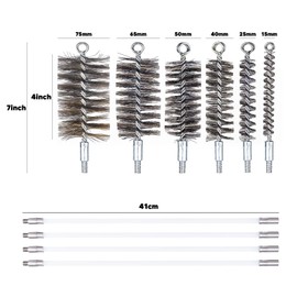 Pipe Cleaning Brush Set with Bristles, Drill Brush, Pipe Cleaning Kit, 6pcs