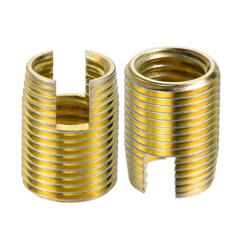 sourcing map Self Tapping Threaded Inserts M14 M18x24mm 45# Carbon