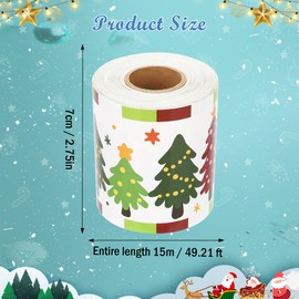 Wonmon 49.2 Ft Christmas Tree Bulletin Board Border Roll, Self-Adhesive Christmas Bulletin Board Border Trim for Christmas Winter Party School Classroom Bulletin Board Decoration
