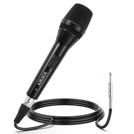 Wired Microphone for Singing,Professional Vocal Dynamic Handheld Karaoke,Cardioid Studio Mic,16.4 ft XLR & 6.35 MM with On and Off Switch, for Speakers/Mixer/Machine/Amp/Speech/Karaoke and Outdoors