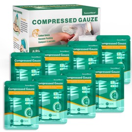 SuccorWare 8 Packs Sterile Compressed Gauze with Z-Folded - Wound Gauze for Bleed Stop, 4.5"x 4.1 Yards, 6-Ply - for First Aid Kit,Medical Trauma Kit, IFAK Supplies Refill
