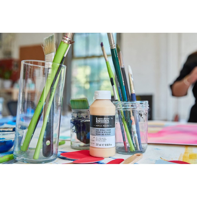 Liquitex 8408 Metallic Gold Medium for Acrylic Paints, Gives Acrylic