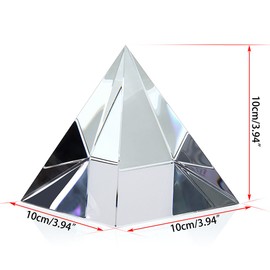 OwnMy Crystal Clear Pyramid Glass Paperweight Pyramid Desk Ornament Suncatcher with Gift Box for Photography and Meditation Healing (100MM / 4")