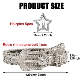 BDSHUNBF Rhinestone Belt, Leather Belt, Western Cowgirl, Bling Studded, Studded Belt, Cowgirl Cowboy, Rhinestone Belt for Women, Fashion Rhinestone Belt for Dress Jeans