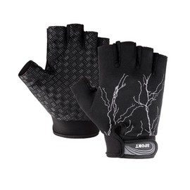 Acpetdr Workout Gloves for Men and Women, Exercise Gloves for Weight Lifting, Cycling, Gym, Training, Breathable and Snug fit Black