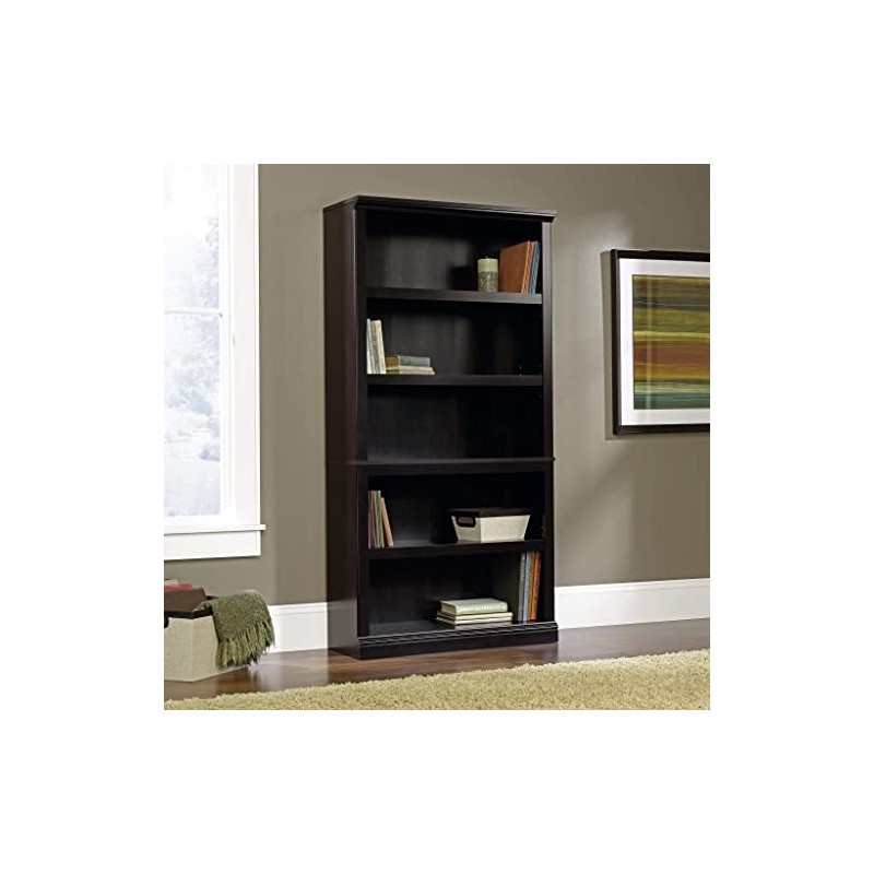 Sauder Select Collection 5-Shelf Bookcase, Estate Black finish