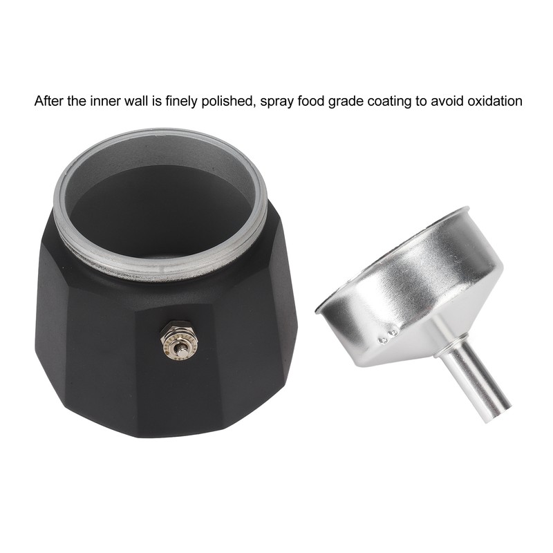 100ml Moka Pot Double Valve High Pressure Black Lower Pot
