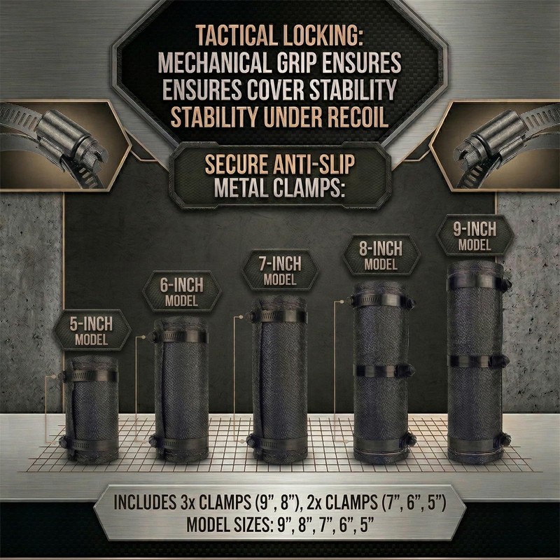 Otomitake Suppressor Cover (5/6/7/8/9 Inch) High Heat Resistant Suppressor Wrap