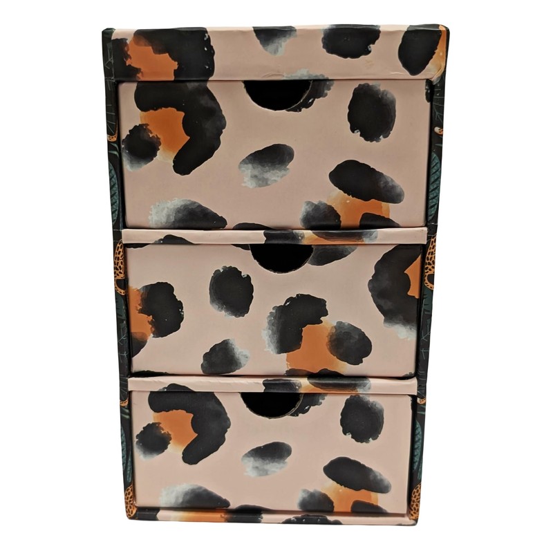 Quickdraw Animal Print Mini Desk Tidy – 3 Drawer Organiser