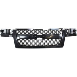 For Chevy Colorado Grille Assembly 2004-2012 | Mesh Insert | Textured Dark Gray Shell | 2-Piece Design | Plastic | GM1200560 | 12335790