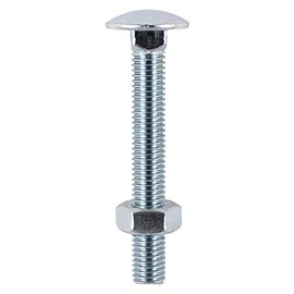 Timco Carriage Bolt & Hex Nut - BZP - 8 x 75-4 Pieces