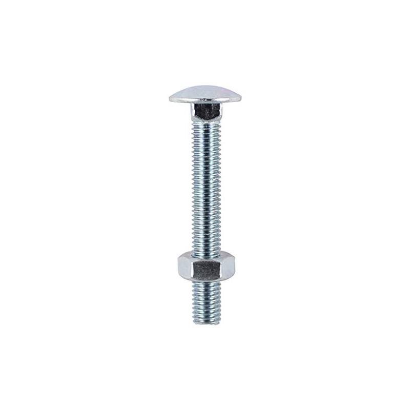 Timco Carriage Bolt & Hex Nut - BZP - 8