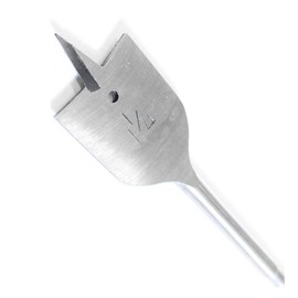 WEDGE 10 Piece Wood Flat Bit Set | 8 Bit Sizes from 1/4" (0.6 cm) to 1 1/4" (3.2 cm) | 6" (15.2 cm) Length Bits | Extension Rod & Hex Key Included | Essential for Carpenters & Installers