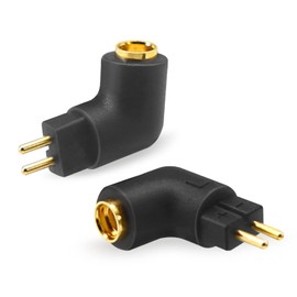 okcsc MMCX Adapter Female to 0.78/0.75 Angled 2 Pin Earphone Work for MMCX Cable to Connected with KZ AS10 TRN V80 ES4 ED16 ZS5 ZS6 ZSR ZST ZS10 Headphones Black
