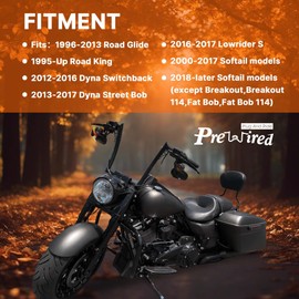 Black 14" Rise 1-1/4" Fat Ape Handlebar compatible with 1996-2013 Harley Road Glide 1995-2023 Some Road King Sportster XL Dyna Softail Models