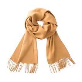 CALVIN & OLIVIA Ultra-Soft Winter Cashmere Feel Scarf Solid Color Warm Long Unisex Winter Scarves Perfect Holiday Gift for Women Men Dark Camel