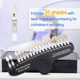 ANNWAH Dental Teeth Shade Guide, Professional Porcelain 3D R-20 Tooth Whitening Shade Chart with 20 Colors