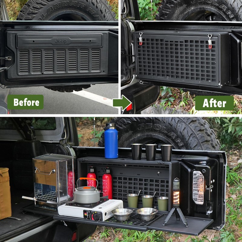 Tailgate Table Molle Panel Lock Box Compatible with Jeep Wrangler