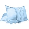 2 Pack Satin Pillowcase with Latent Zipper, Adjustable Satin Eye