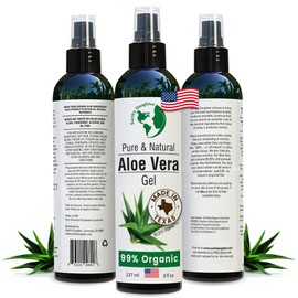 Earth's Daughter Premium Organic Aloe Vera Gel from Fresh Cut 100% Pure Organic Aloe leaves – TopQuality Fast Absorbing for Face, Skin, Hair & Body – Vegan, Unscented, Natural - 8 Oz USA Made