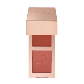 Patrick Ta Mini Major Headlines Double-Take Blush Duo, Rubor en Crema y Polvo, Acabado Radiante y Mate Suave, Tamaño Mini, She’s Blushing Rosey Taupe
