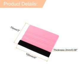 HARFINGTON 10pcs Vinyl Squeegee, Felt Edge Vinyl Wrap Decal Squeegee Tool, 4-Inch Car Vinyl Film Scraper Plastic Squeegee for Car Wrap, Sign Making, Window, Pink, Rectangle