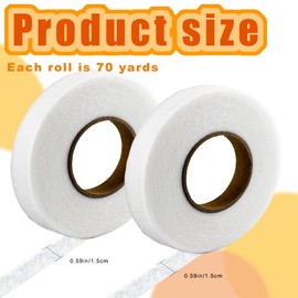 140 Yards 1/2 Inch Iron on Hemming Tape, 2 Rolls Adhesive No Sewing Hem Tape Stitch Witchery Tape for DIY Crafting Projects (White)