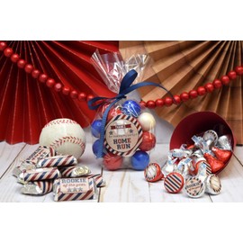 Rookie of the Year Baseball Birthday Party Sticker Bundle Kit 429 pieces!! Includes 60 2 Circle Stickers for Favors & Goodie Bags, 45 Mini Candy Bar Wrappers, & 324 Round Candy Kiss Stickers by