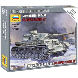 ZVESDA Pz.Kpfw. IV Ausf.F2 Medium Tank 1:100 Snap Fit Model Kit
