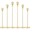 Gold Candle Holders, Set of 6 Gold Candlestick Holders Taper