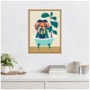 Kate and Laurel Mid Century Modern Lion in Bathtub Framed