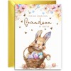 Grandson Easter Card - Bunny with Easter Eggs Design -
