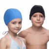 2 Pack Waterproof Swimming Caps with Eye Protection Function, They