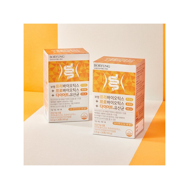 Boryeong 프리바이오틱스 프로바이오틱스 다이어트 유산균 1박스 (30포) Prebiotics Probiotics Diet