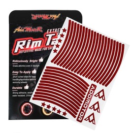 Addmotor Bike Wheel Rim Stickers Stripes Reflective Decals Tape Reflector for Bicycle Motorcycle Decoration (Red, 26)