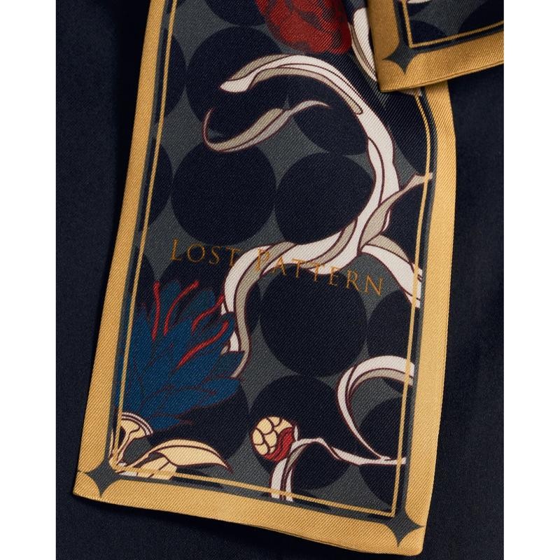 "Dream" Silk Twill Neck Bow - Black