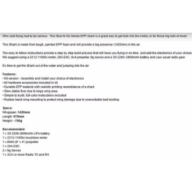 HobbyKing Shark Remote Control Glider Plane EPP 56" Wingspan RC Brand New in the Box Kit