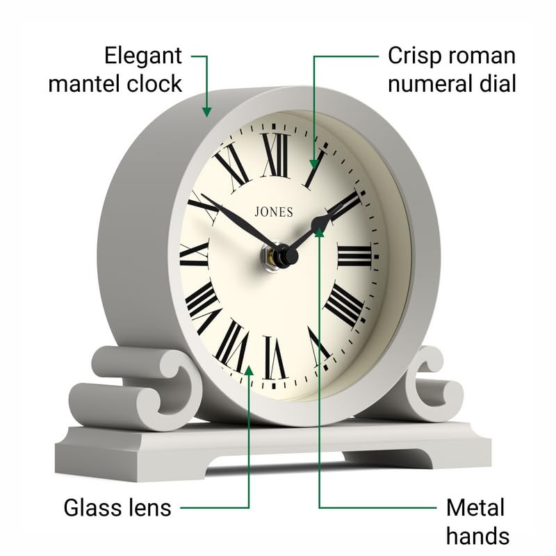 Jones Clocks® Saloon mantel clock | Traditional double scroll design