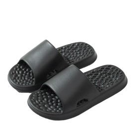 Summer Slipper Foot Massage Slipper Shower Slipper Non-Slip Quick Drying (Black,7.5)