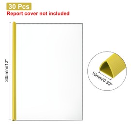 PATIKIL 30Pcs Binding Bars, 10mm Binding Bars Slide Grip 70 Sheets Capacity A4 Size Report Binder Triangle Presentation Binder for Report Cover Resume, Yellow